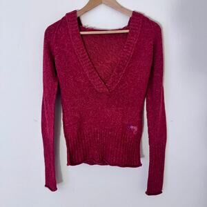 The cutest red knit hooded